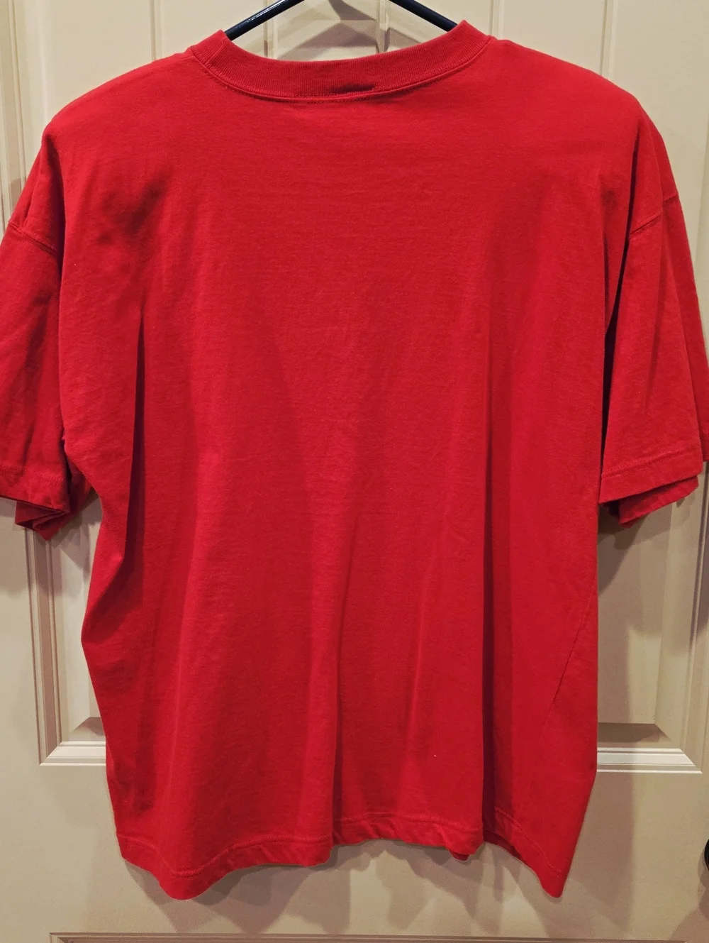 Vintage 90s Interim Red Blank T-Shirt Large Made in Egypt 100% Cotton